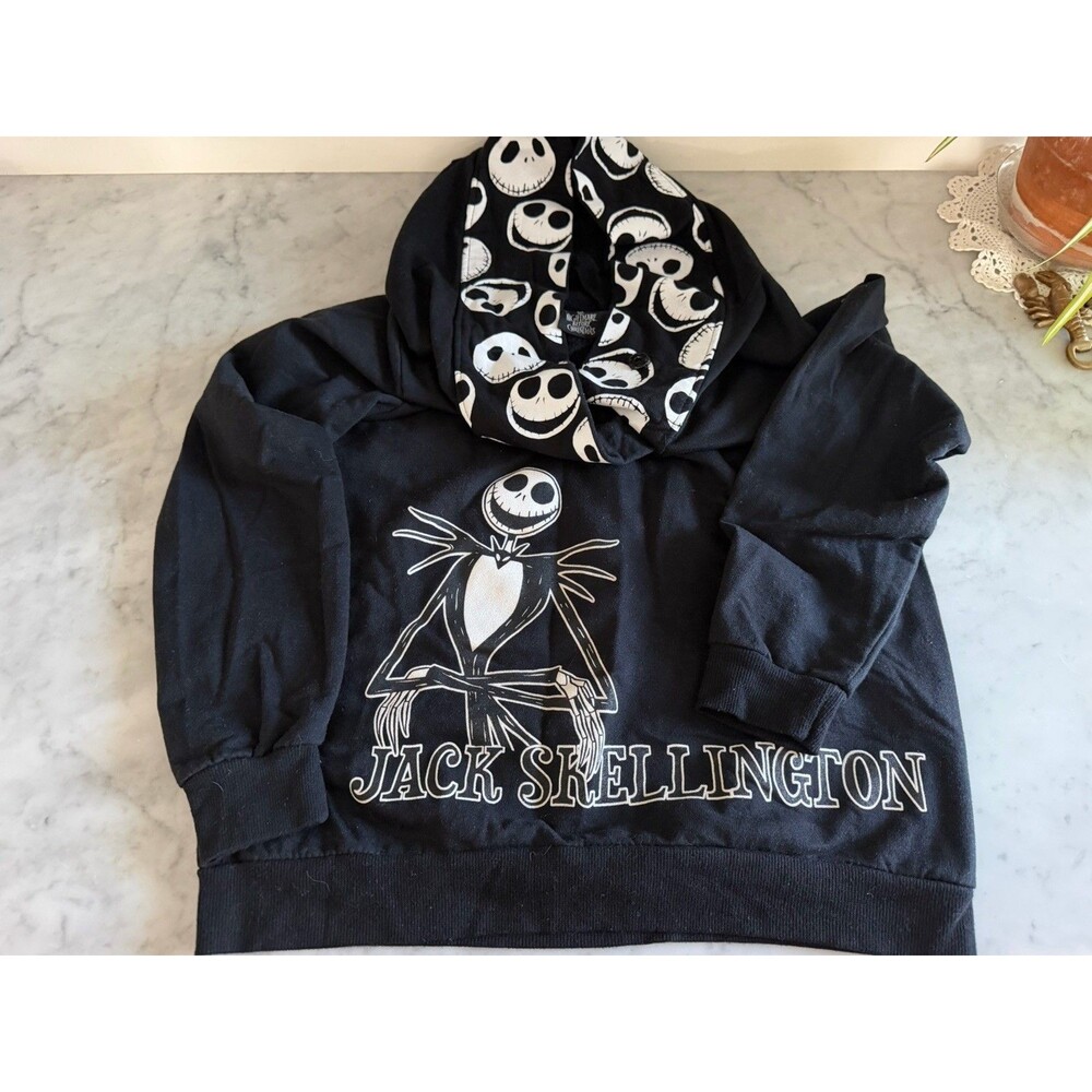 Disney Nightmare Before Christmas Jack Skellington Kids XL Black Pullover Hoodie